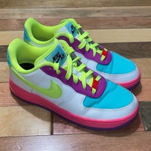 CUSTOM “RT” Initials NIKEid Air Force One - Neon Men Kids 6.5, Women 8, EU 37.5